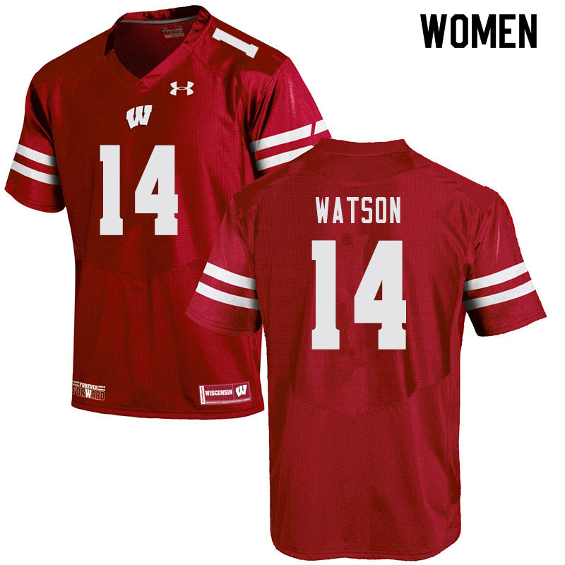 Wisconsin Badgers Women's #14 Nakia Watson NCAA Under Armour Authentic Red College Stitched Football Jersey IB40C05NU